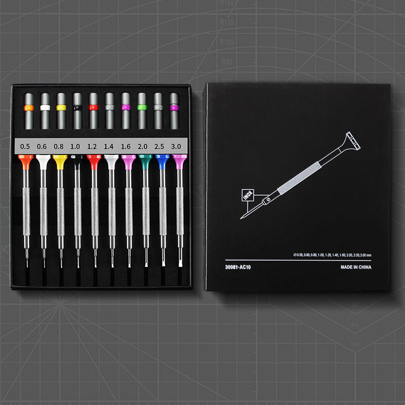 Repair Watch Hardware Tools Repair Watch Glasses Precision Cross And Straight Manual Screwdriver 10-piece Screwdriver