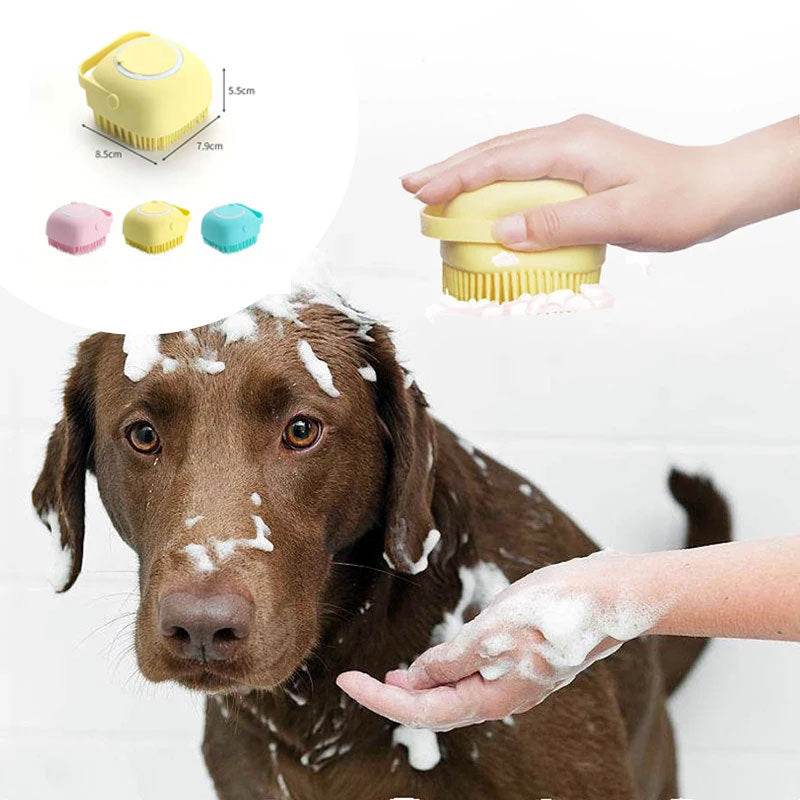 Silicone Dog Bath Massage Gloves Brush Pet Cat Bathroom Cleaning Tool Comb Brush For Dog Can Pour Shampoo Dog Grooming Supplies - P12 Hub Europe