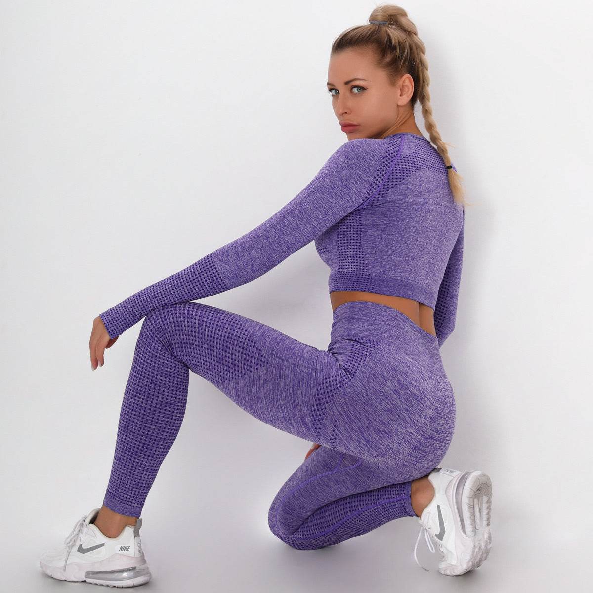 Fashion Tight-fitting Dot Jacquard Sports Suit - P12 Hub Europe