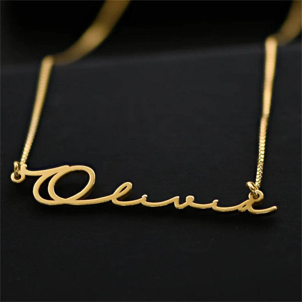 Stainless Steel Customized English Alphabet Necklace Name - P12 Hub Europe
