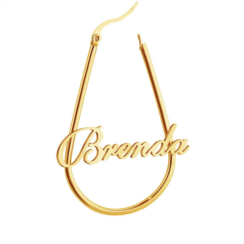 Personalized DIY English BrendaU-shaped Earrings - P12 Hub Europe