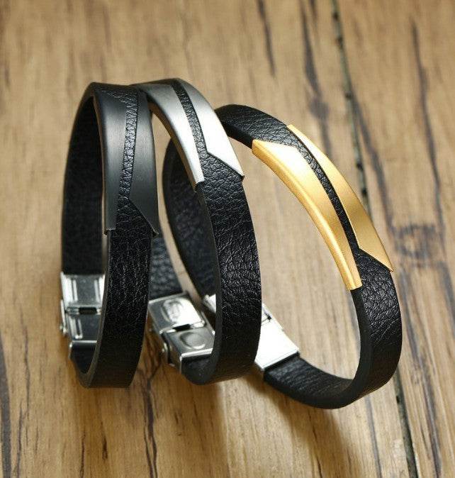 Stainless Steel Microfiber Leather Bracelet - P12 Hub Europe