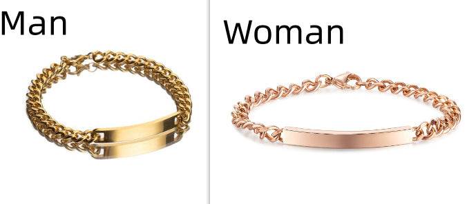 Titanium Steel Curved Plate Rose Gold Plated Men's And Women's Bracelet Bracelet - P12 Hub Europe