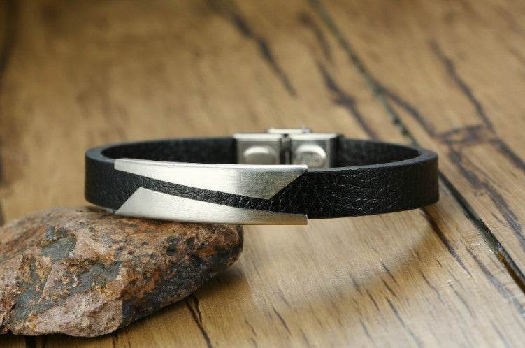Stainless Steel Microfiber Leather Bracelet - P12 Hub Europe