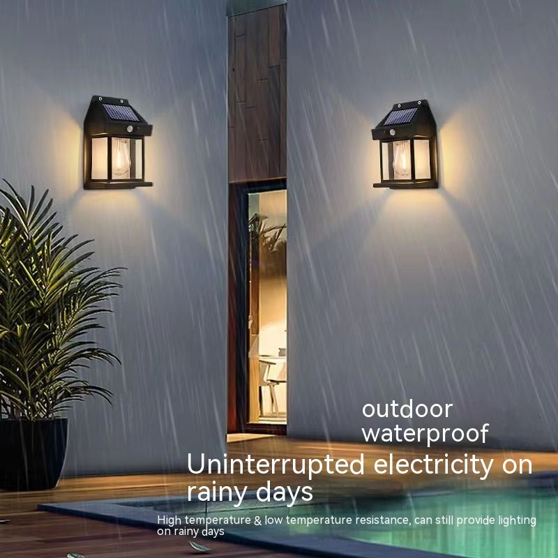 Outdoor Solar Waterproof Tungsten Induction Garden Wall Lamp