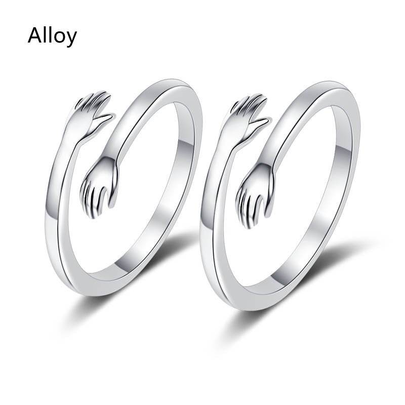 S925 Silver Hug Palm Finger Smooth Exquisite Couple Ring - P12 Hub Europe