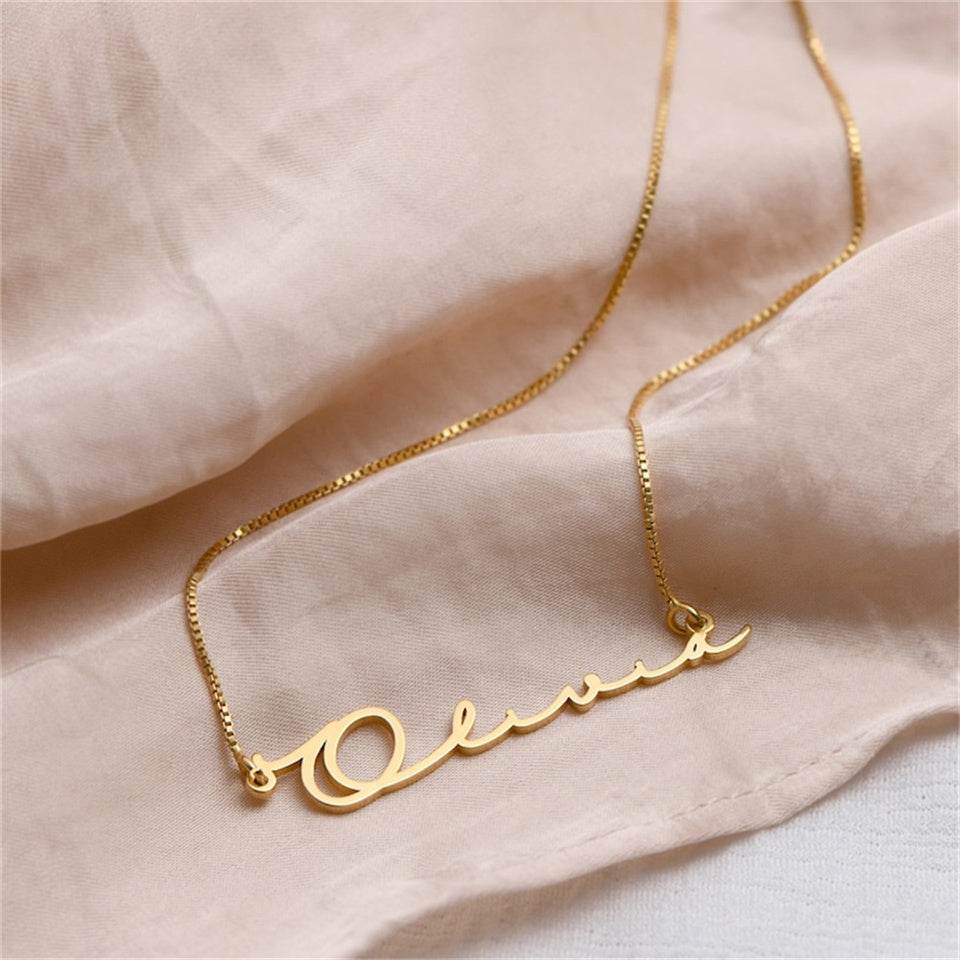 Stainless Steel Customized English Alphabet Necklace Name - P12 Hub Europe