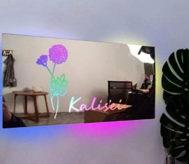Personalized Name Mirror Light For Bedroom LED Light Up Mirror For Wall Custom Photo Christmas Valentine's Day Wedding Gifts - P12 Hub Europe
