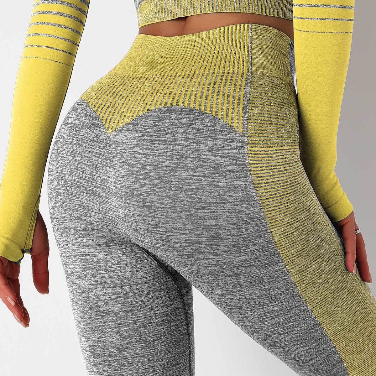 Seamless Striped Knitted Yoga Fitness Pants - P12 Hub Europe