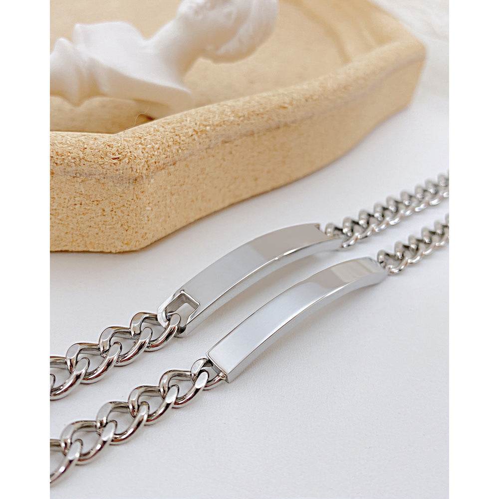 Titanium Steel Curved Plate Rose Gold Plated Men's And Women's Bracelet Bracelet - P12 Hub Europe