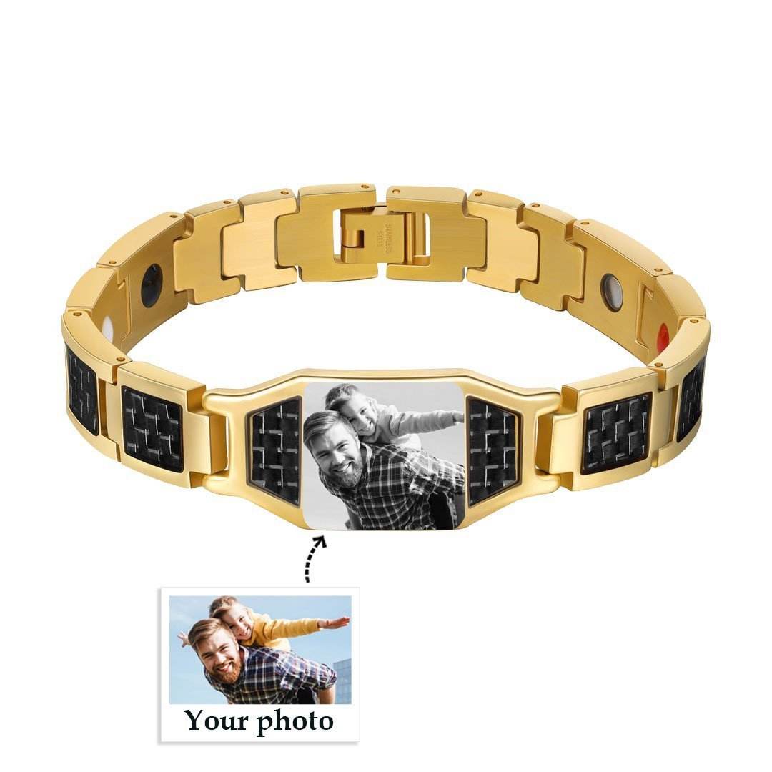 Men's Bracelet Magnet Carbon Fiber Titanium Steel - P12 Hub Europe