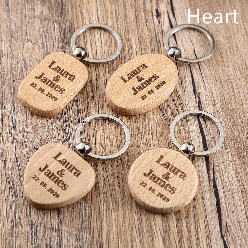 Wooden Engraved Letter Name Keychain Pendant - P12 Hub Europe