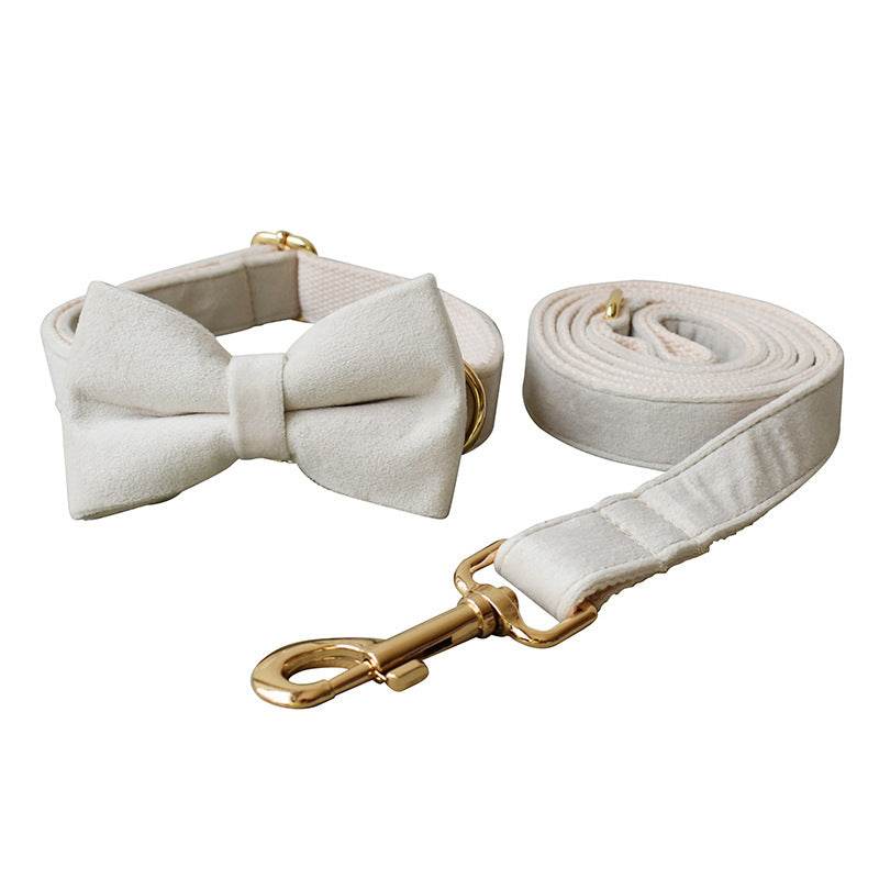 Milky White Velvet Dog Collar Alloy Buckle Pet Supplies - P12 Hub Europe