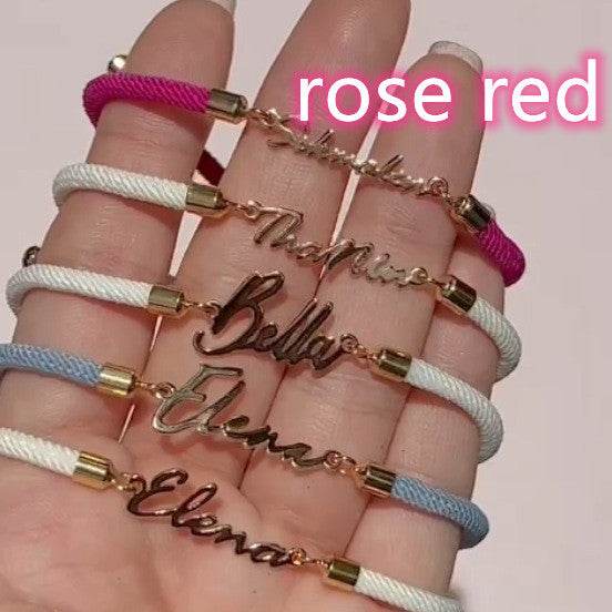 Personalized Colorful Rope Chain Custom Name Bracelet Personalized Adjustable Name Jewelry For Girls - P12 Hub Europe