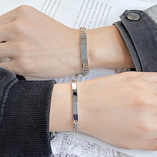 Titanium Steel Curved Plate Rose Gold Plated Men's And Women's Bracelet Bracelet - P12 Hub Europe