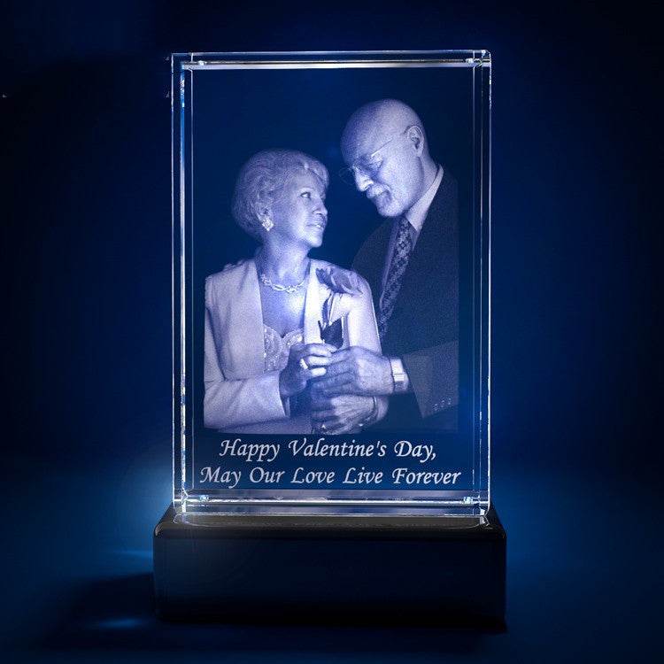 3D Laser Square Crystal Photo Frame With Love Custom Glass Cube - P12 Hub Europe