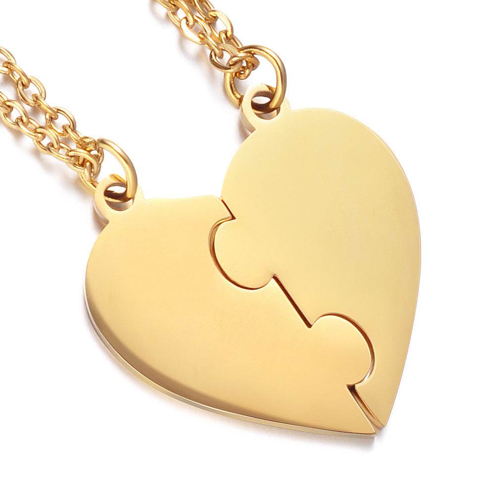 Stainless Steel Combination Heart-shaped Necklace Lettering - P12 Hub Europe