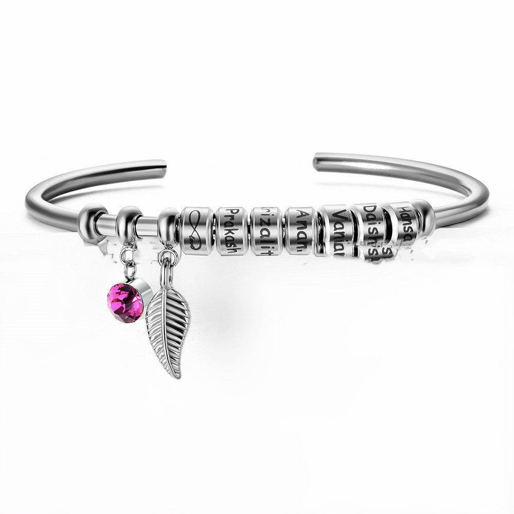 Carving Family Name Bracelet Stainless Steel - P12 Hub Europe