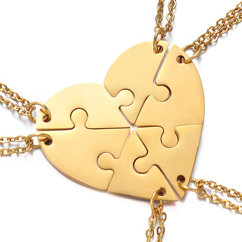 Stainless Steel Combination Heart-shaped Necklace Lettering - P12 Hub Europe