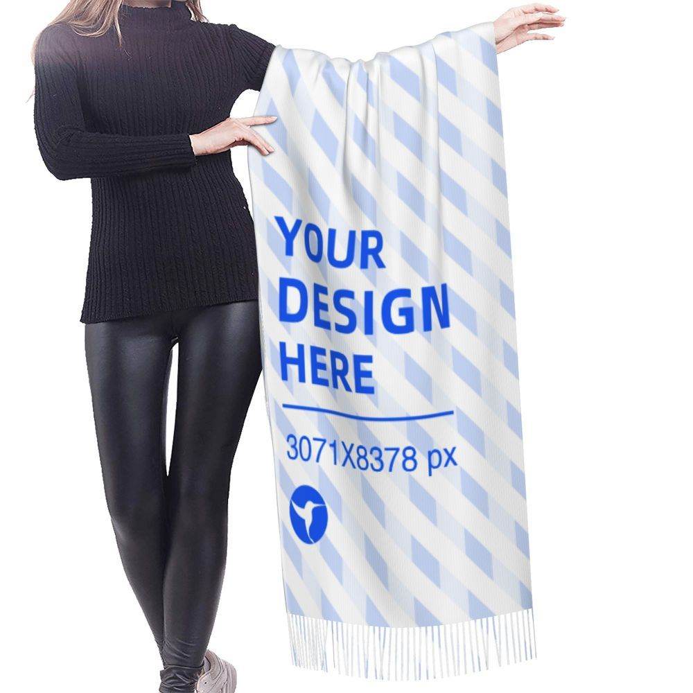 Vertical Faux Cashmere Warm Fringe Scarf - P12 Hub Europe
