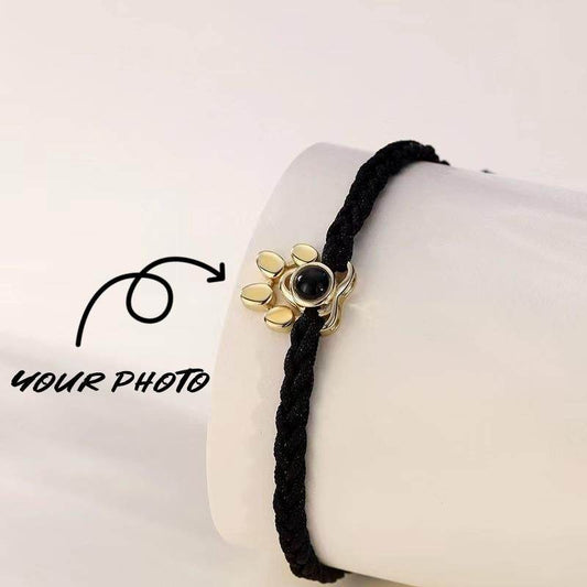 Beaded Personalized Photo Projection Bracelet Custom Photo Dog Paw Bracelet Pet Photo Necklace Cat PawPendant Commemorative Gift - P12 Hub Europe