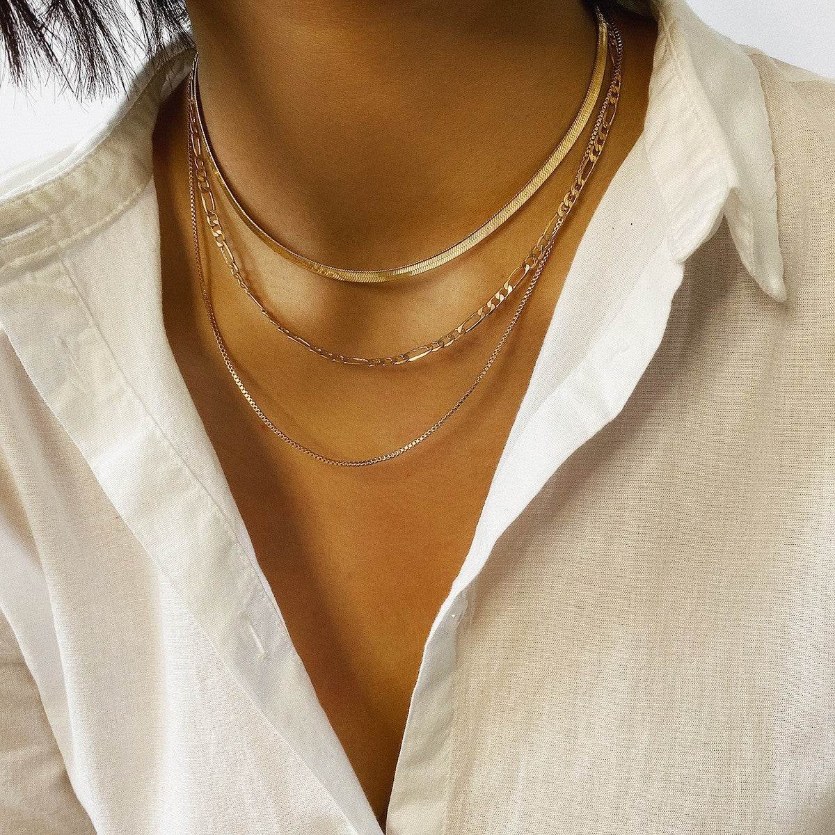 Punk Geometric Snake Bones Chain Multi-layer Necklace - P12 Hub Europe