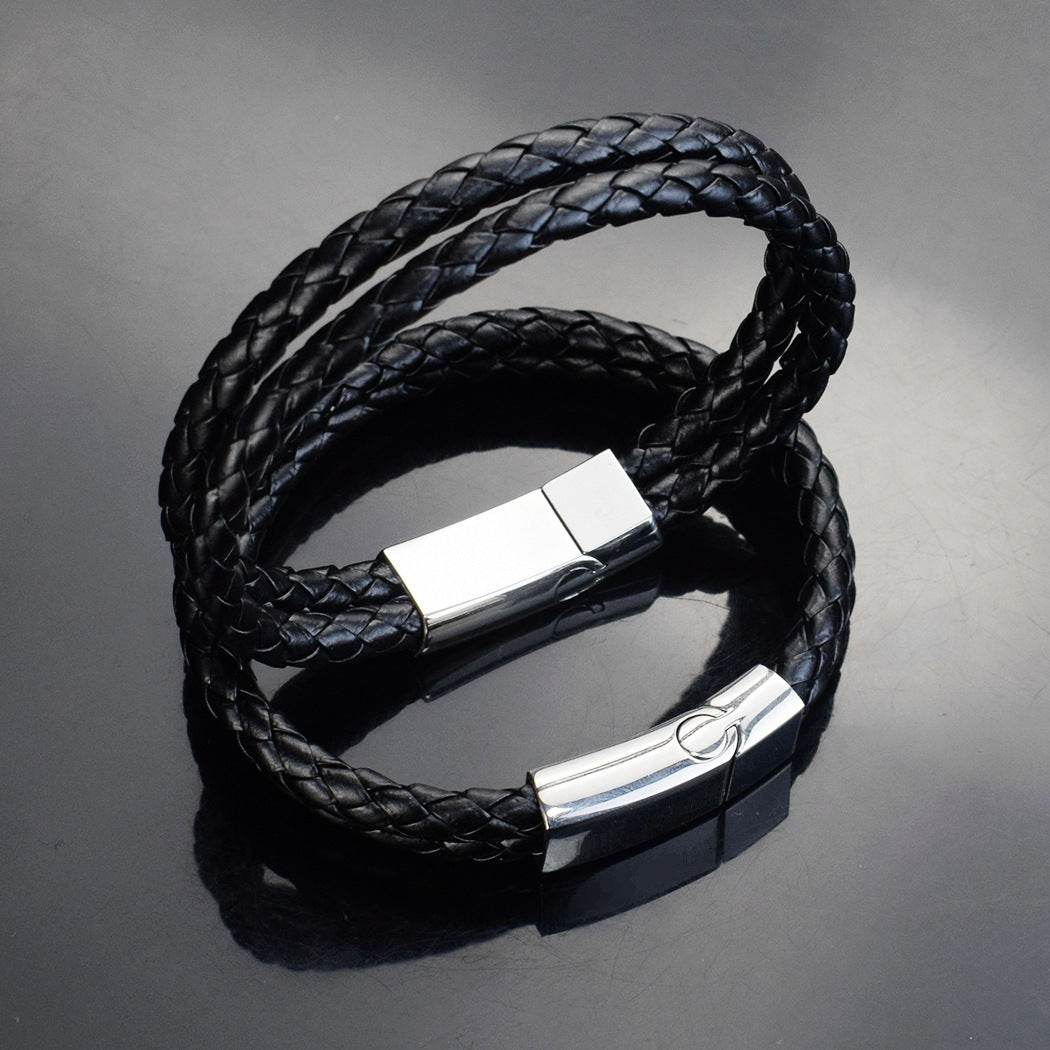 Fashion Personalized Men Woven Leather Bracelet - P12 Hub Europe