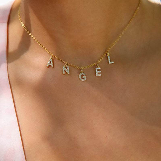 DIY Personalized Necklace With Zircon Letter Necklace - P12 Hub Europe
