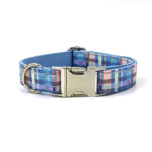 Plaid Dog Collar Print Bow Tie Bow Set - P12 Hub Europe