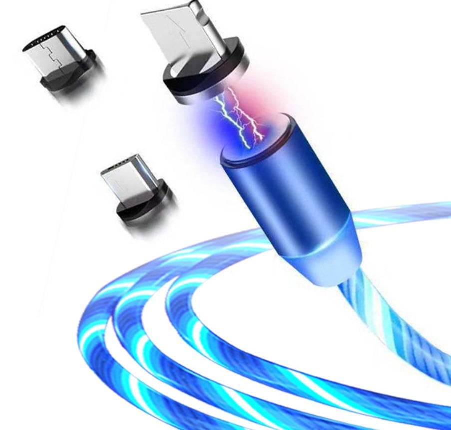 Compatible with Apple, Flowing Ligh Magnetic Streamer Data Line Cable for Iphone Android Typec - P12 Hub Europe