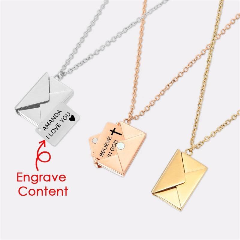 Valentine's Day Gift Envelope Engraved Necklace - P12 Hub Europe