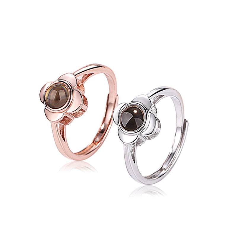 Projection Ring for Women Adjustable Couple Rings Flower Shape - P12 Hub Europe