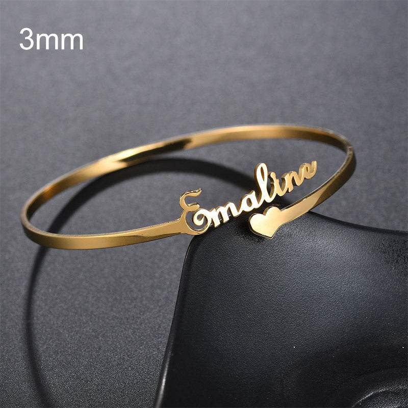 Customized Name Bracelet Personalized Custom Bangles Stainless Steel Jewelry - P12 Hub Europe