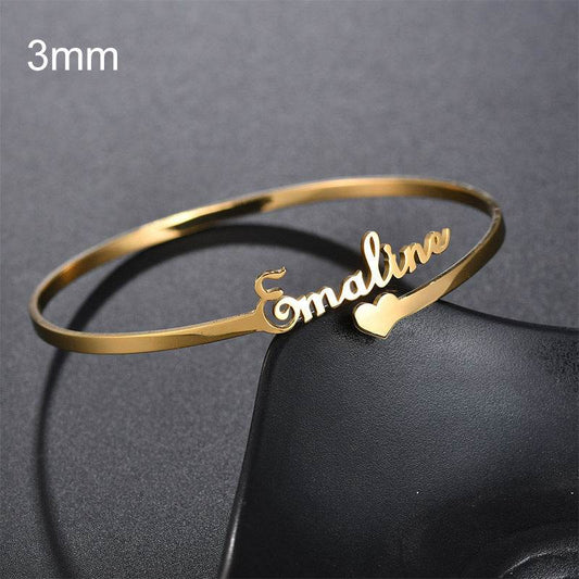 Customized Name Bracelet Personalized Custom Bangles Stainless Steel Jewelry - P12 Hub Europe