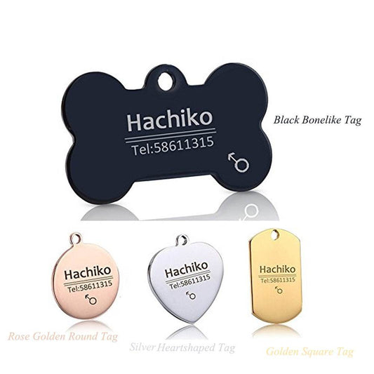 Print on Demand Pet Titanium Steel Tag Engrave Dog Name, Phone Number, Address, Photo - P12 Hub Europe