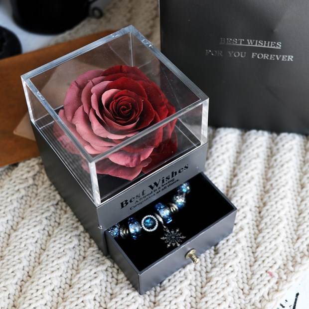 Eternal Flower Rose Jewelry Box for Birthday Presents Valentines Day Wedding Gift - P12 Hub Europe