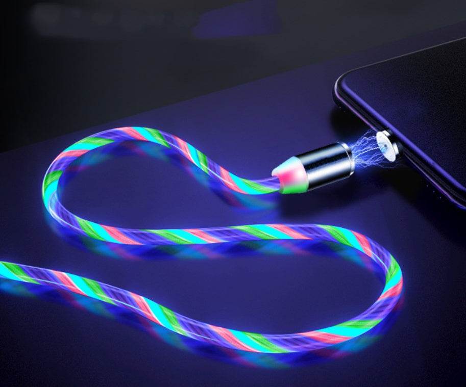 Compatible with Apple, Flowing Ligh Magnetic Streamer Data Line Cable for Iphone Android Typec - P12 Hub Europe
