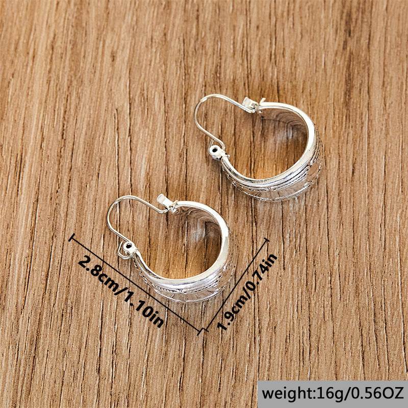 Vintage Carved Pattern Earrings Fashion Ladies' National Style Jewelry Earrings - P12 Hub Europe