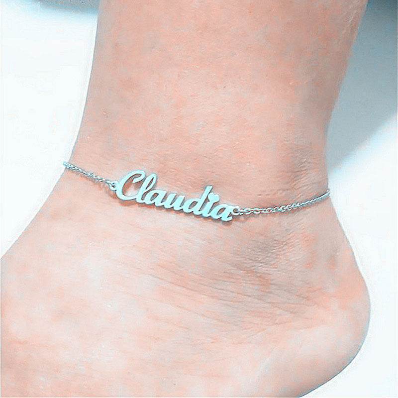 Summer Personalized Custom Name Anklets For Women Stainless Steel Cable Chain Gold Colour Sandy Beach Exquisite Jewelry Present - P12 Hub Europe