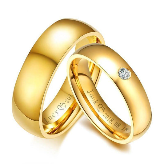 Golden stainless steel couple rings - P12 Hub Europe