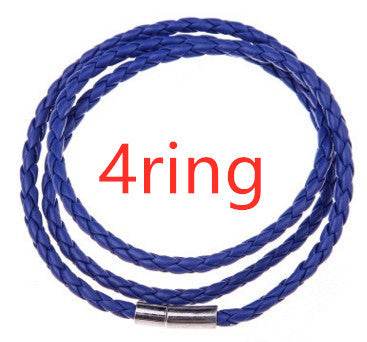 Personalized Mens Braided Genuine Leather Bracelet Stainless Steel Custom Beads Name Charm Bracelet For Men With Family Names - P12 Hub Europe