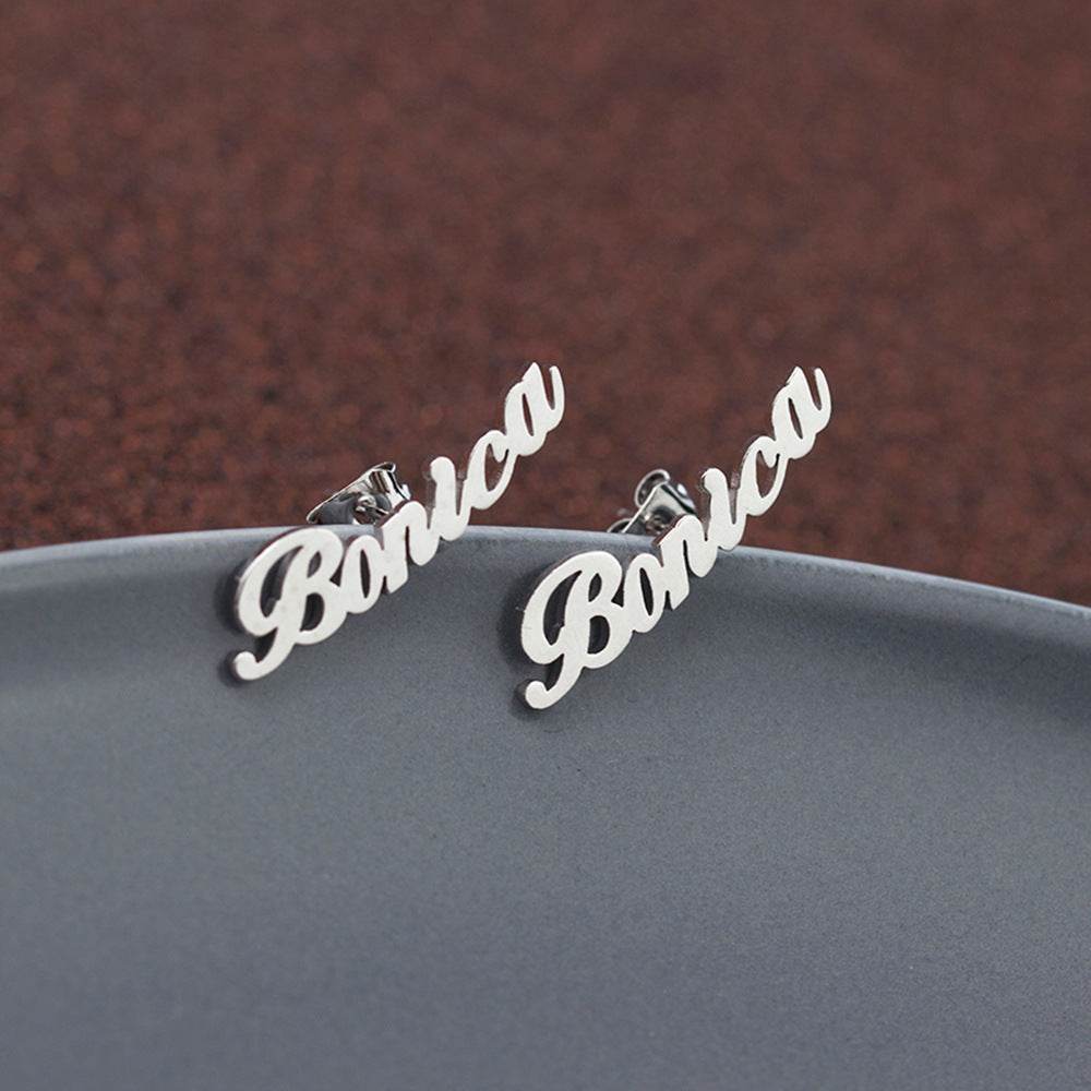 Custom English Letter Name Earrings Personalized Earrings Holiday Gif - P12 Hub Europe