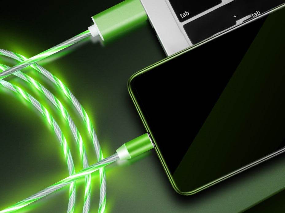 Compatible with Apple, Flowing Ligh Magnetic Streamer Data Line Cable for Iphone Android Typec - P12 Hub Europe