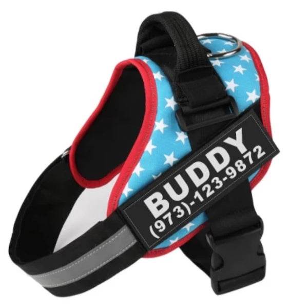 Personalized Custom Reflective Breathable Dog Harness NO PULL Adjustable Pet Harness For Small Large Dog Harness Vest With Patch - P12 Hub Europe