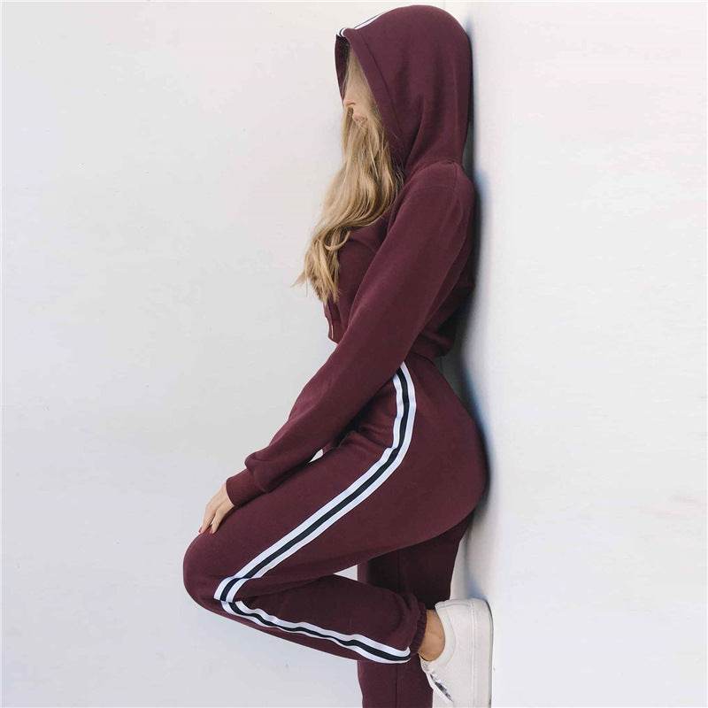 Cotton Sportswear Suit Short Hooded Sweatshirt and Straight Pants Custom Logo Print - P12 Hub Europe