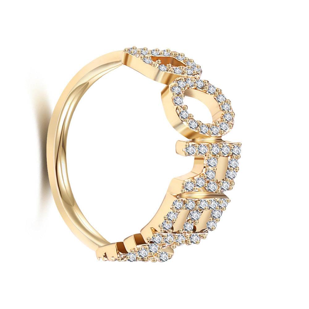 Fashionable And Personalized Stainless Steel Diamond Ring - P12 Hub Europe