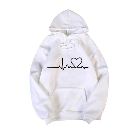 Simple print hooded couple's sweater - P12 Hub Europe