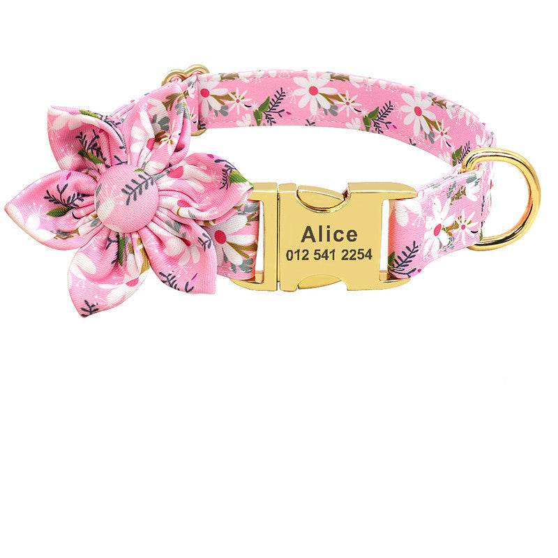 Fashion Printed Dog Collar Personalized Nylon Dog Collar Custom Pet Puppy Cat Collars Engraved ID Tag Collars Dog Accessories - P12 Hub Europe