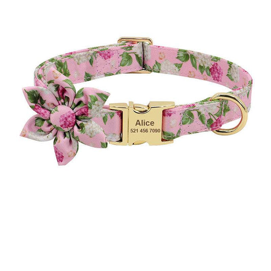 Fashion Printed Dog Collar Personalized Nylon Dog Collar Custom Pet Puppy Cat Collars Engraved ID Tag Collars Dog Accessories - P12 Hub Europe