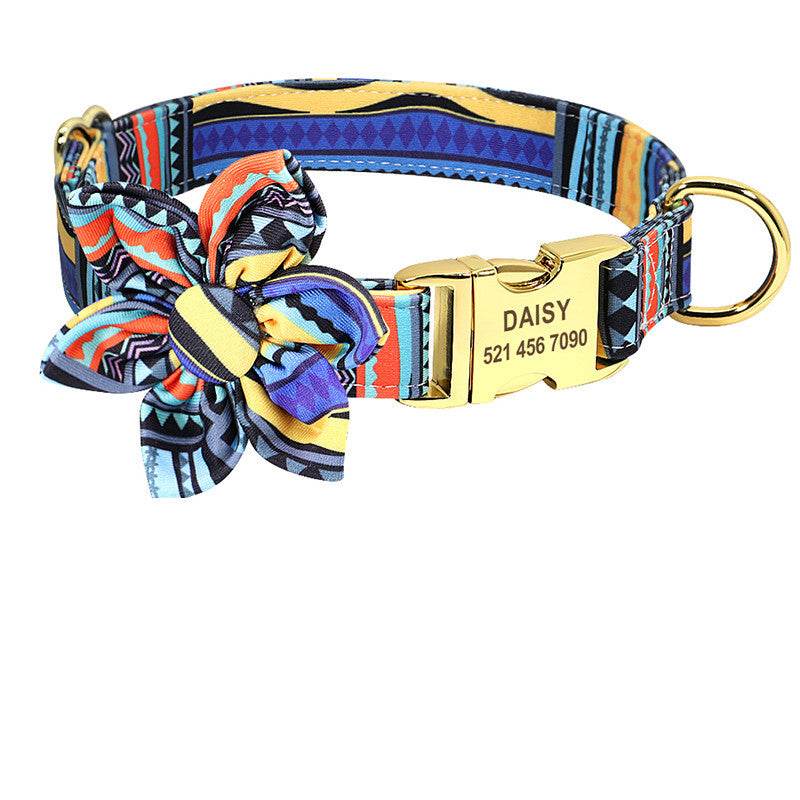 Fashion Printed Dog Collar Personalized Nylon Dog Collar Custom Pet Puppy Cat Collars Engraved ID Tag Collars Dog Accessories - P12 Hub Europe